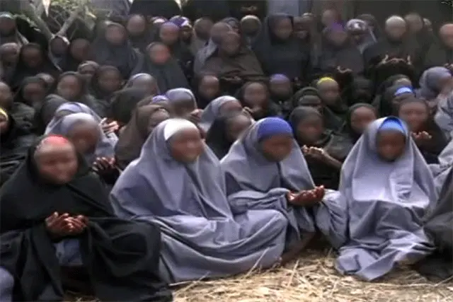 AFP/ Boko Haram A still from a 2014 Boko Haram video of the Chibok girls