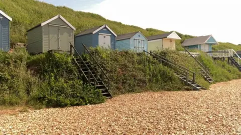 Bach huts in Hordle Cliffs