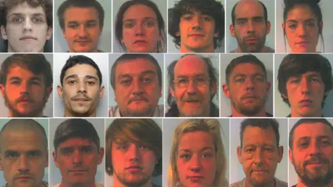 Dyfed-Powys Police The 18 people sentenced