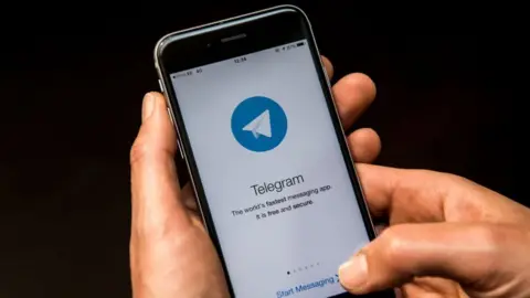 Getty Images Telegram messaging app on smartphone