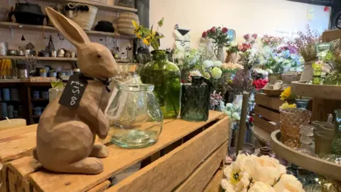 Interior decor objects in Jade Oliver's shop