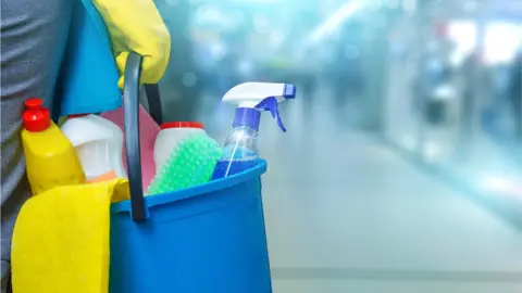 Getty Images A bucket of cleaning materials