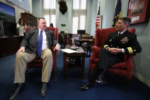 Getty Images Senator Tester met with the nominee