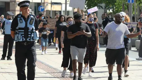 SBNA Police liaison officers were in attendance at the peaceful march