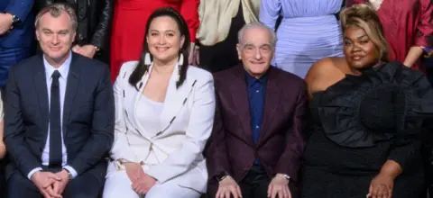 Richard Harbaugh/AMPAS Christopher Nolan, Lily Gladstone, Martin Scorsese and Da'Vine Joy Randolph