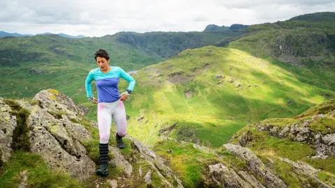 Steve Ashworth Sabrina Verjee undertaking the Wainwright challenge in 2020