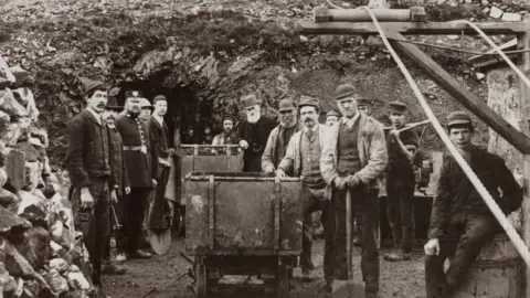 Clogau An undated photo of workers at the former Clogau mine