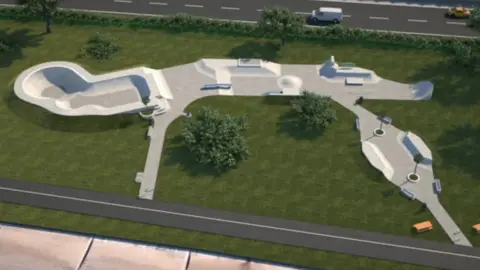 Maverick Industries Plans for a seafront skate park are up in the air after the location was questioned