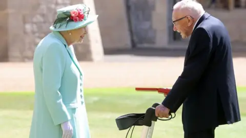 PA Media The Queen and Capt Tom Moore