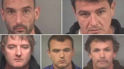 Serious organised crime agency Police mug shots of the five men