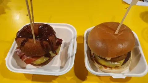 Jay and Hollie Jay and Hollie's burgers.