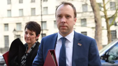 PA Media Matt Hancock arriving at the Cabinet Office in London, ahead of a meeting of the Government's emergency committee Cobra to discuss coronavirus