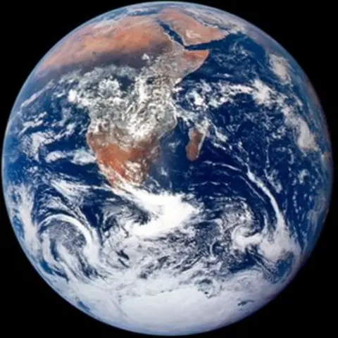 NASA Johnson Space Center Classic "Blue Marble" photograph of the Earth taken on 7 December 1972