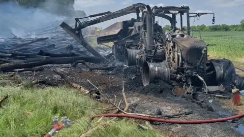 Essex County Fire and Rescue Service Fire off Lubberhedges Lane, Stebbing in Essex