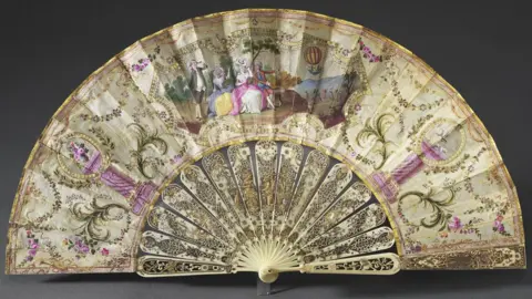 Royal Collection Trust French fan depicting 'The Ascent of M. Charles's and M. Robert's Balloon, 1783