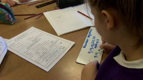 Child working in school
