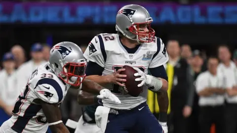 AFP/Getty Images New England Patriots players at the 2018 Super Bowl