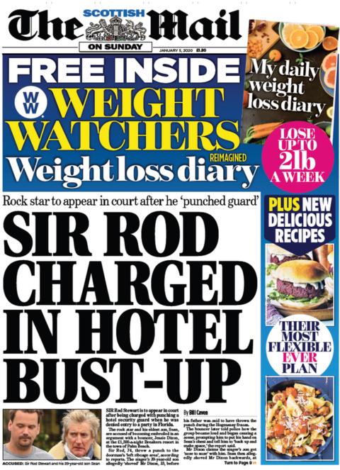 Scotlands Papers Sir Rod Stewart Charged And Loony Dook Disgrace