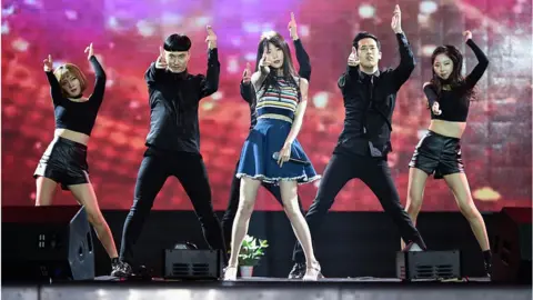 Getty Images IU performing in Wuhan, China
