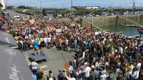 Gavin St Pier addressing the crowd