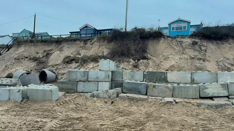 Andrew Turner/BBC sea defences at hemsby