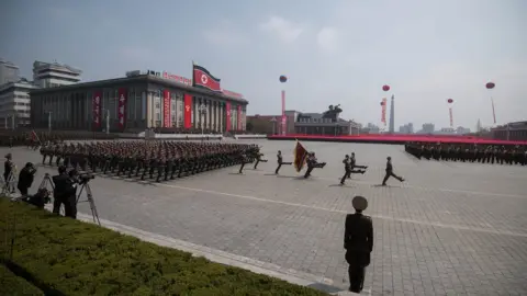 Getty Images Military parade in Pyongyang