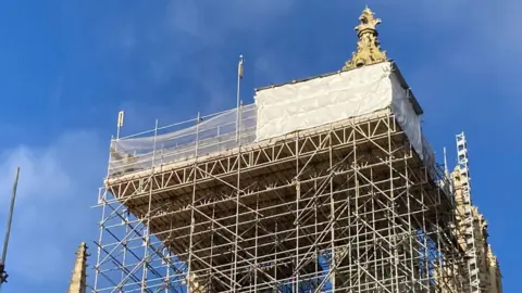 Jozef Hall/BBC Scaffolding at King's College Cambridge