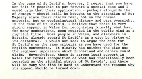 Crown copyright/National Archives Excerpt from David Hunt's letter to Kenneth Baker