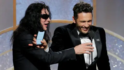 Reuters James Franco with Tommy Wiseau at the Golden Globes