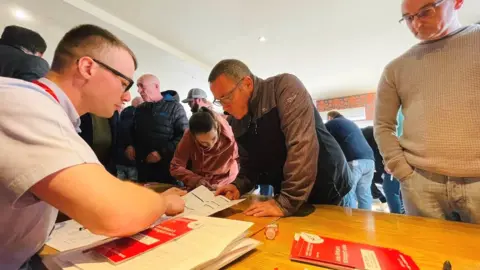 BBC Paper mill workers at meeting