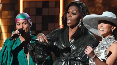 Getty Images Alicia Keys, Michelle Obama and Jennifer Lopez