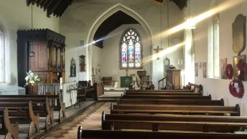 John Devine/BBC Inside the 14th Century St Andrew's church, Witchford