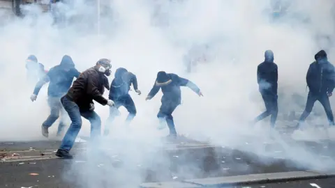 Reuters Police have fired tear gas in Paris