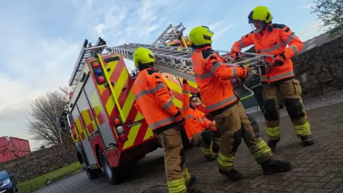 Grassington Fire Station Firefighters training