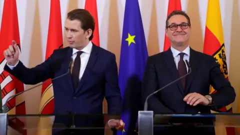 Reuters Austria's Chancellor Sebastian Kurz and Vice Chancellor Heinz-Christian Strache address the media after a cabinet meeting in Vienna, Austria,