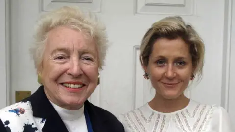 Dame Stephanie Shirley, pictured left with Baroness Martha Lane Fox in 2015