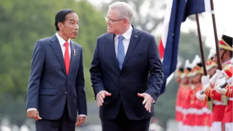 Getty Images Joko Widodo and Scott Morrison meet in Indonesia in August