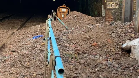 Network Rail Landslide debris near Honiton