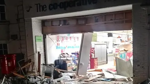 Chris Hoof The scene at the Co-op in Shipston on Stour