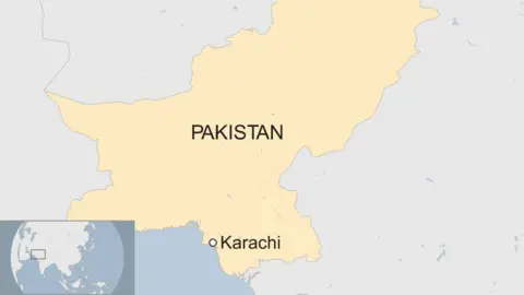 Map showing Karachi in Pakistan