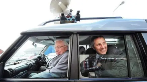 Pacemaker Ian Paisley (right) with his father Ian Paisley