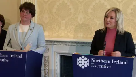 BBC First Minister Arlene Foster and Deputy First Minister Michelle O'Neill