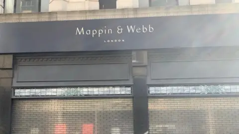 BBC Closed Mappin and Webb shop in Coney Street in York