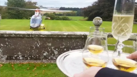 Simeon Rosset Butler and helicopter