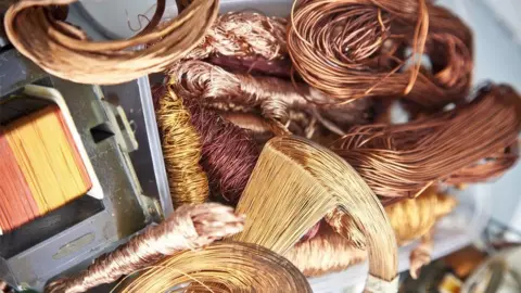 Getty Images Copper wire reclaimed from computers