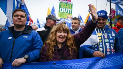 Getty Images janey godley at independence rally