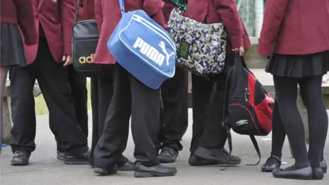 BBC Children standing in a playground