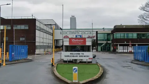 The entrance to Salmesbury Brewery AB InBev