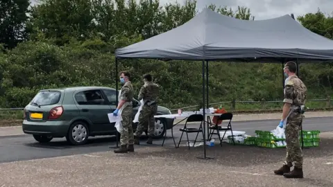 BBC Mobile coronavirus testing station