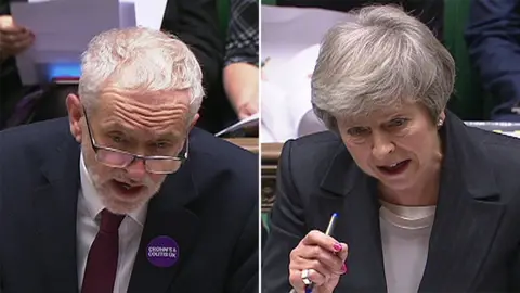 HOC Jeremy Corbyn and Theresa May